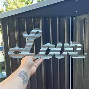 Silver Metal 'Love' Wall Decor